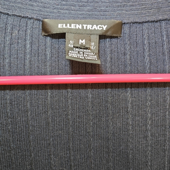 Ellen Tracy Medium Beaded Silk Cashmere Sparkly Sequins‎ Cardigan - Picture 4 of 5